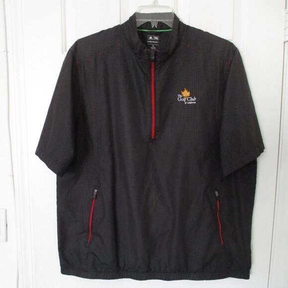 adidas ClimaProof Mens S/S Golf Club of Calif. Black 1/2 Zip Windshirt NWOT - XL - Picture 2 of 4